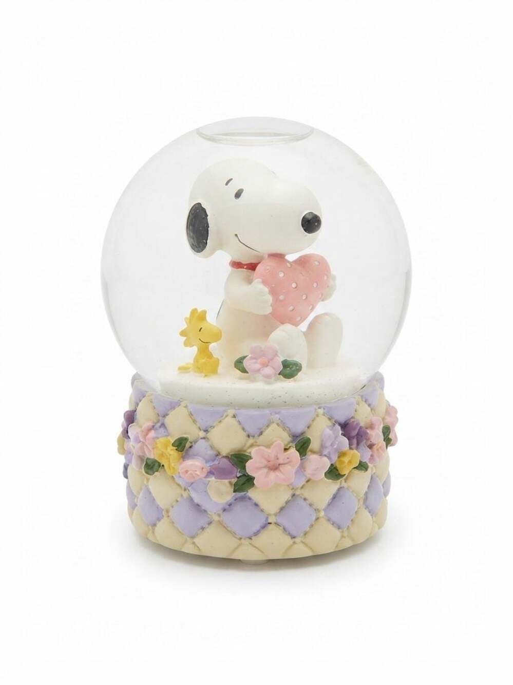 Westland Giftware Peanuts Snoopy & Woodstock Floral Bliss Musical Snow Globe
